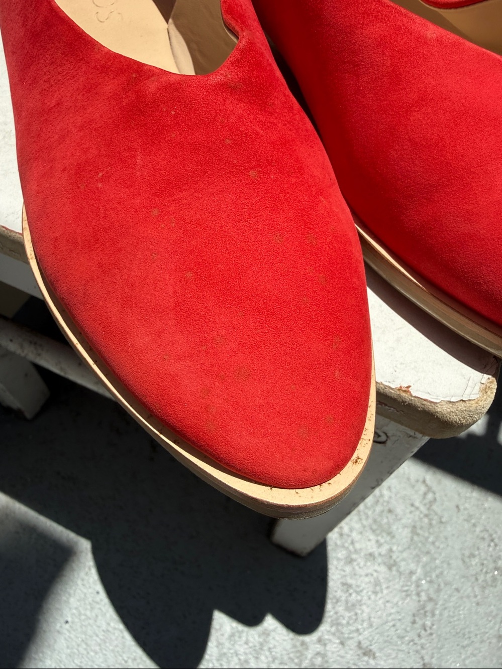 COS Womens Suede Slingback Slip On Flats Red Size 40 EU Size 8.5/9 US - Picture 3 of 11